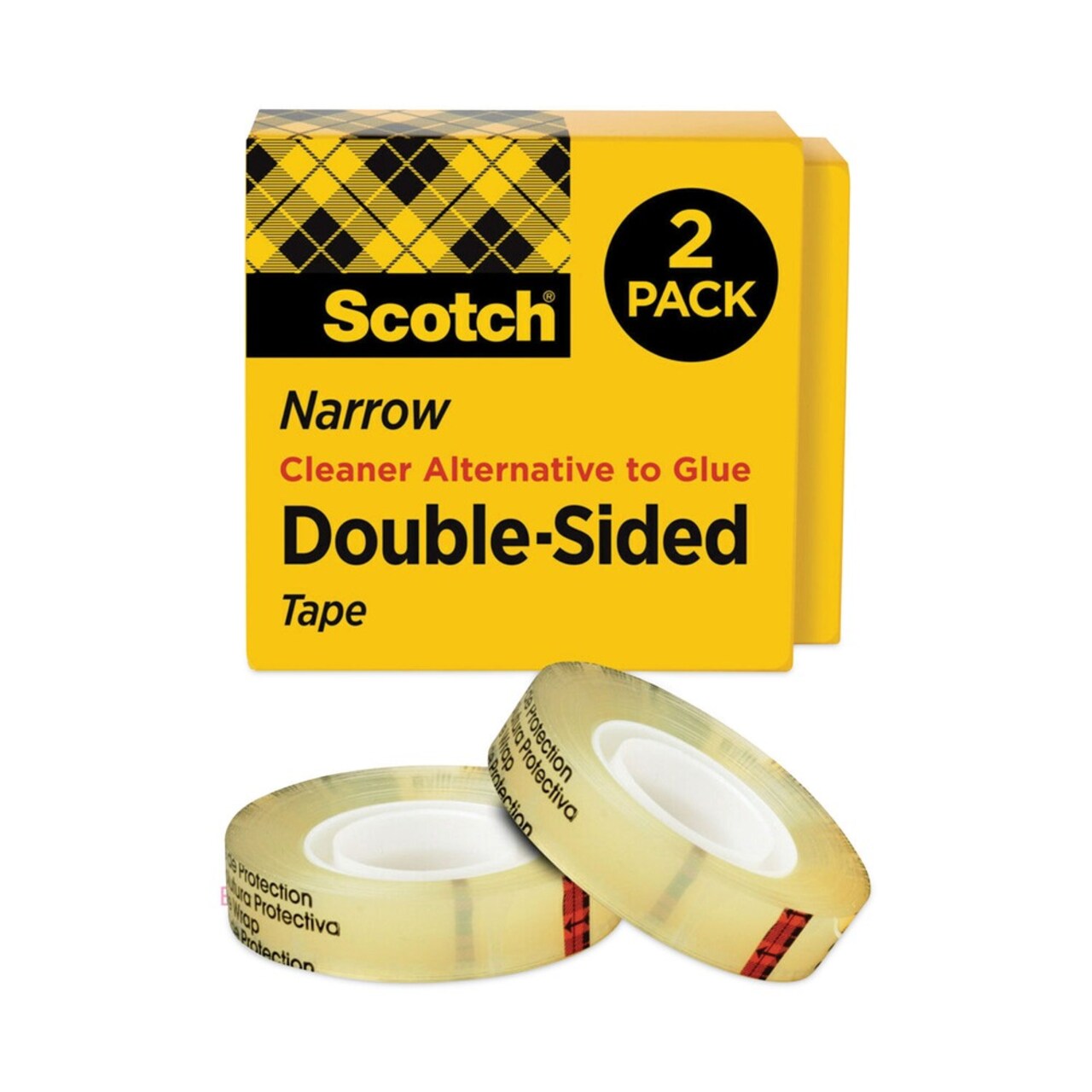 Scotch 3 in. Core 0.5 in. x 36 yds Double-Sided Tape - Clear (2/Pack)